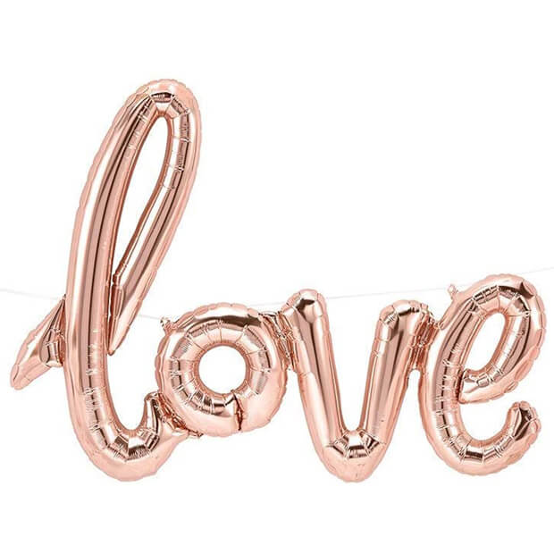 Фольгована куля "love" рожеве золото