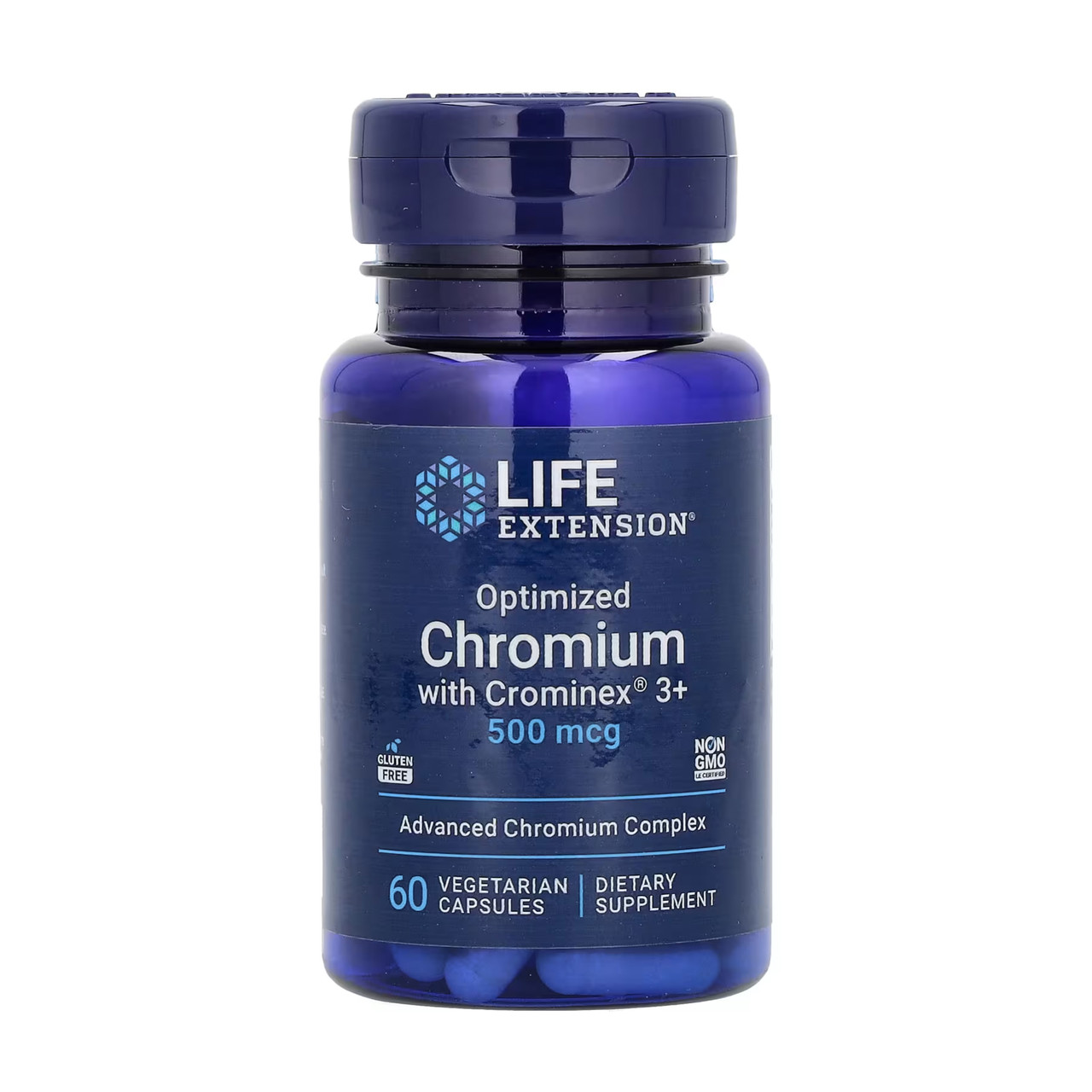 Хром, Optimized Chromium with Crominex® 3+ 500 mcg - 60 vcaps