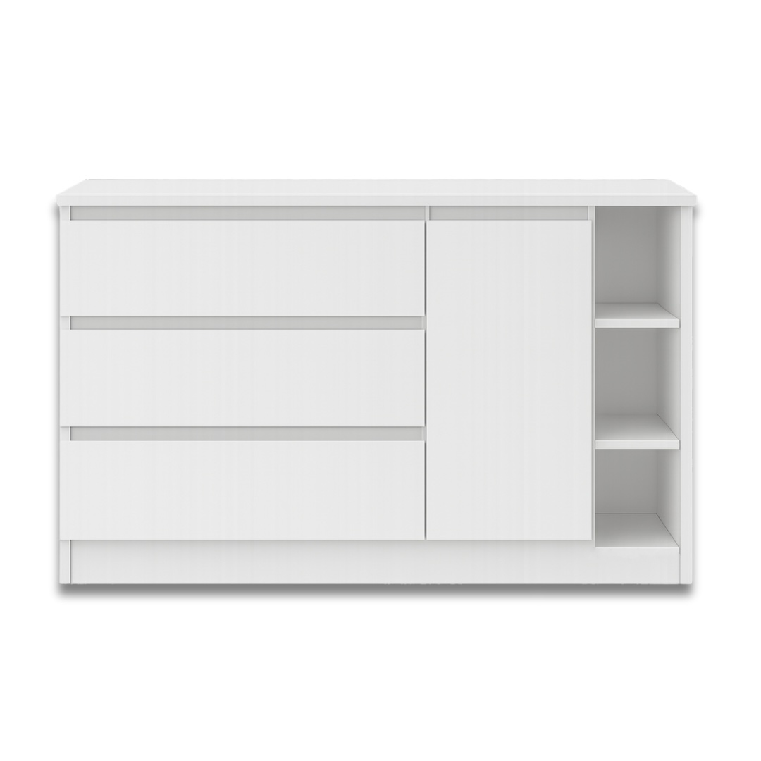 Комод на 3 шухляди з боковими полицями