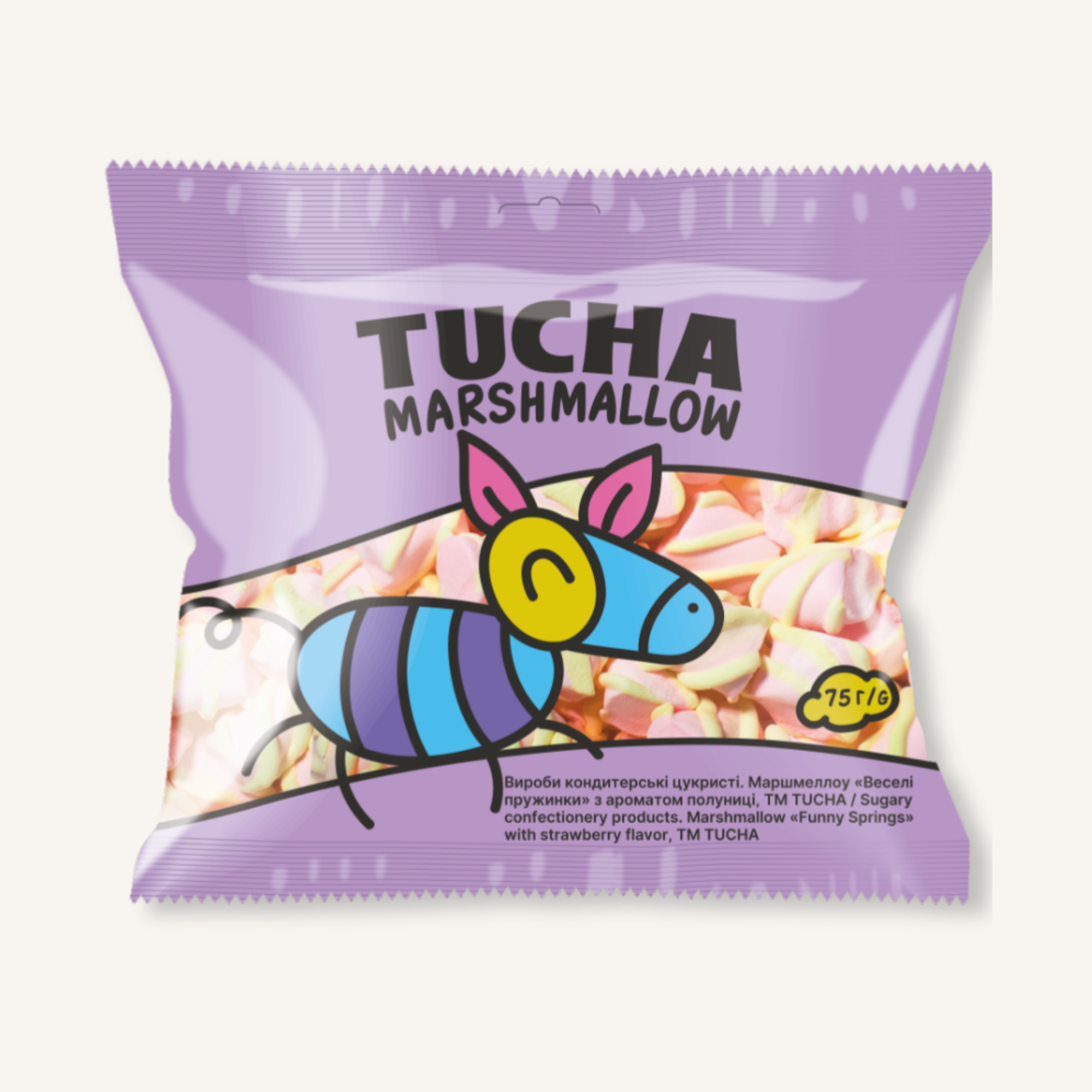 Маршмелоу ТМ TUCHA «Веселі пружинки» з ароматом полуниці