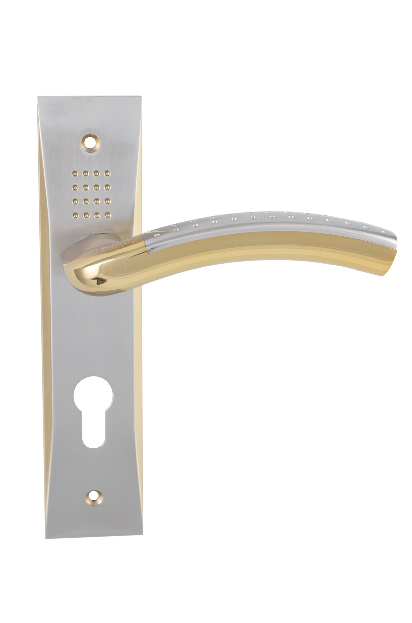 Дверна ручка під ключ (62мм) SIBA Bari, матовий нікель-золото