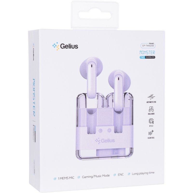 Бездротові навушники TWS Gelius Monster GP-TWS043 Violet