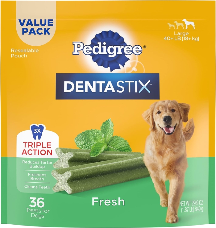 PEDIGREE DENTASTIX Dental Dog Treats for Large Dogs Fresh Flavor Dental Bones