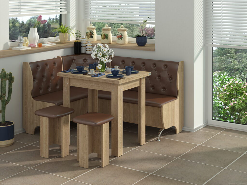 Кухонний комлект Адмірал (куток, стіл + 2 табуретки)