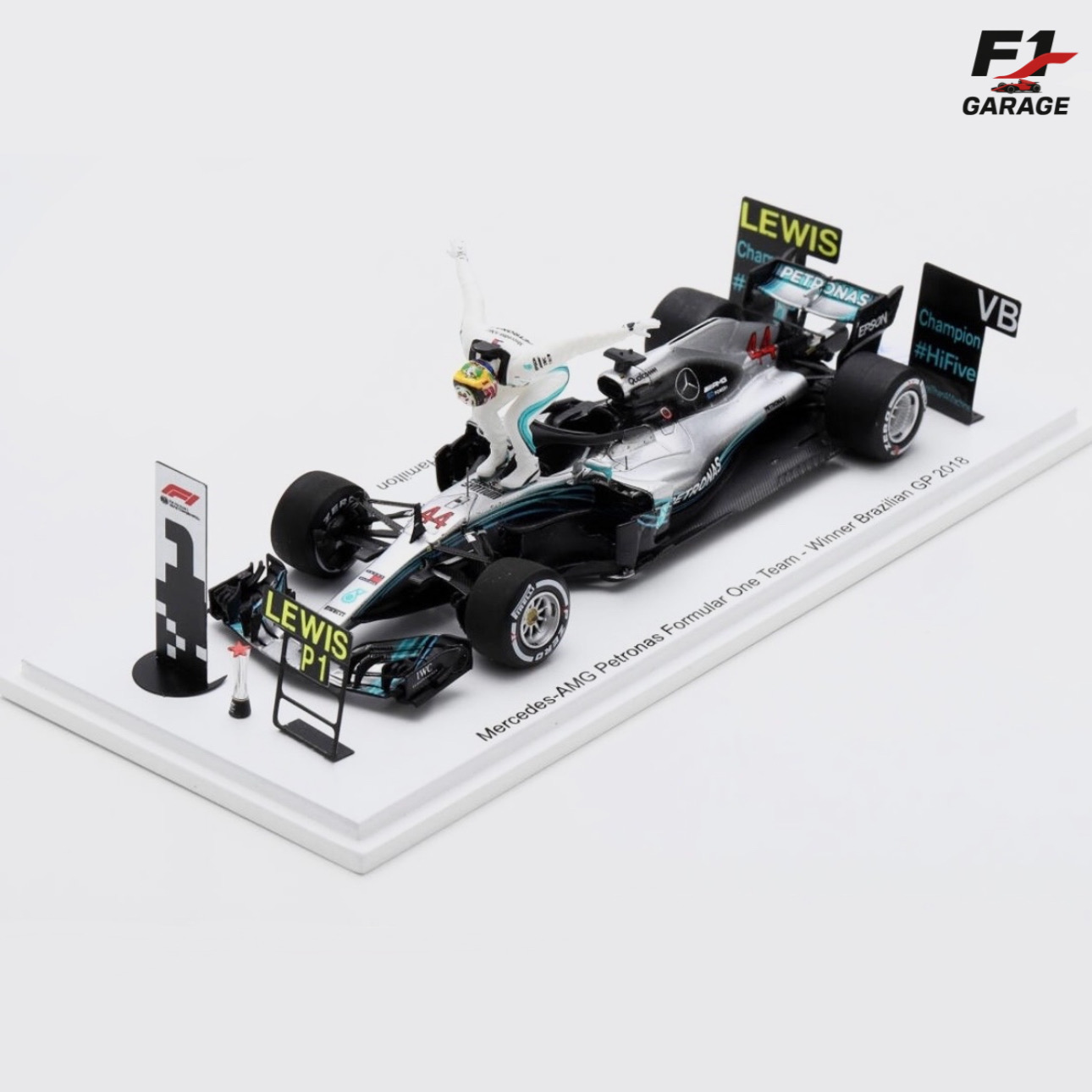 Spark Mercedes W09 Lewis Hamilton, 1:43, Brazil GP 2018 + Driver Figure