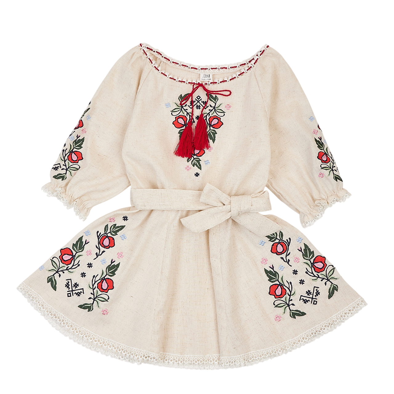 Вишита квітами сукня для дівчинки