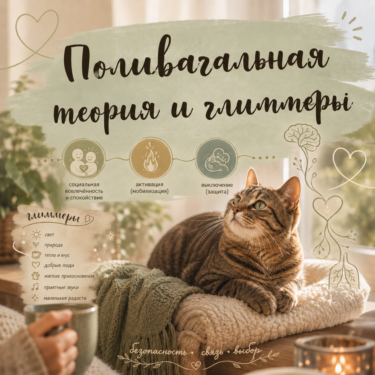 Поливагальная теория и глиммеры
