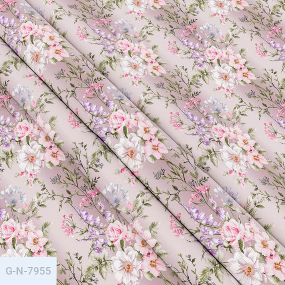 Тканина Голд Euro - Різнокольорові квіти на світлому