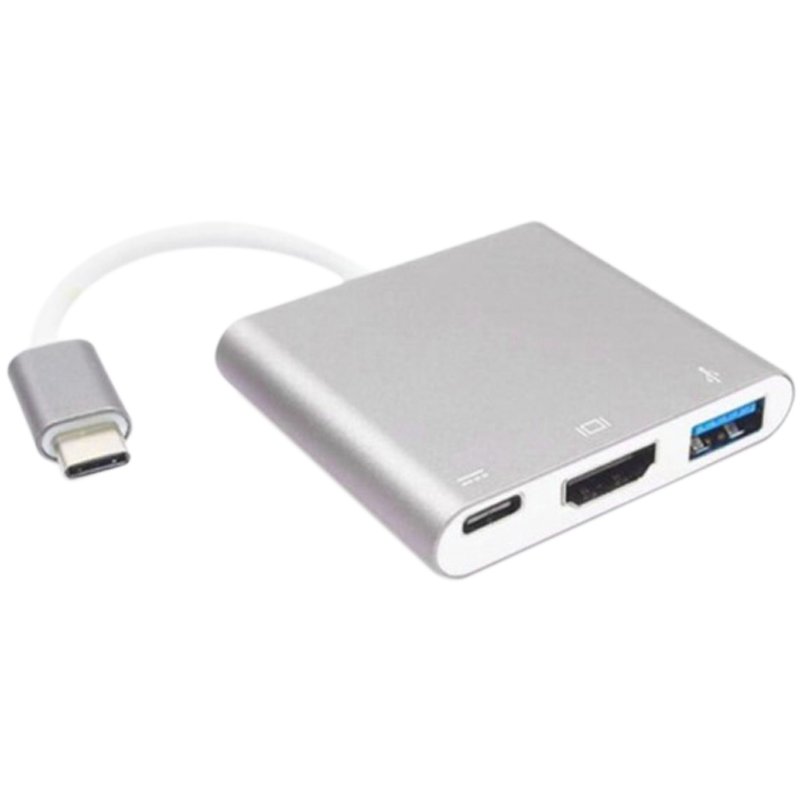 USB-хаб LZ-04V (Type-C на USB 3.0+HDMI+Type-C) Білий