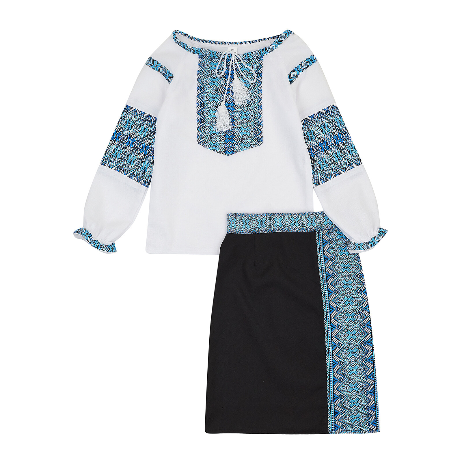 Костюм для дівчинки в українському стилі Блакитна вишивка