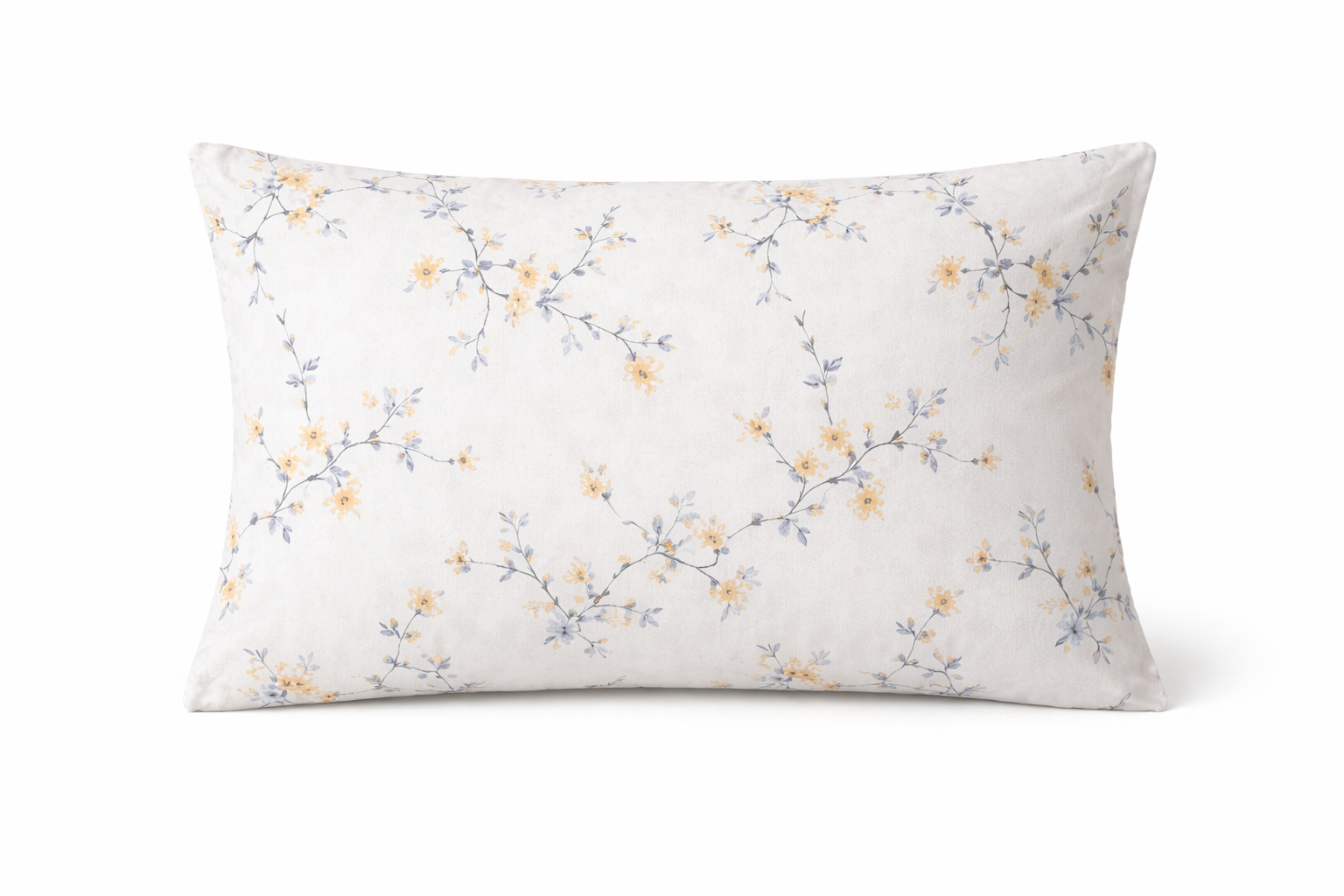 Наволочка ранфорс принт "Букети дрібних  квітів на бежевому"