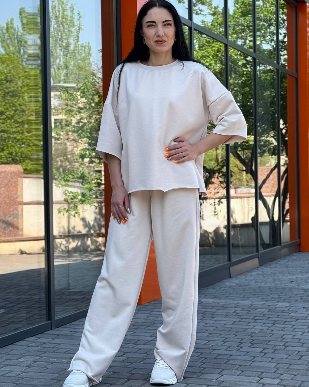 Костюм жіночий футболка + штани палаццо POVI (one size)