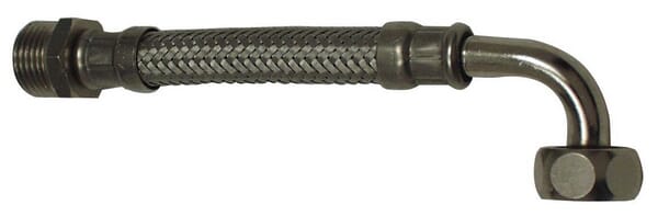 Гнучкий з'єднувальний шланг 1/2″×1/2″ з коліном 90°, 15 см