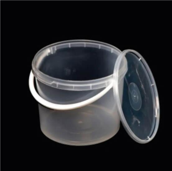 Відро 3 л кругле прозоре з ручкою, упаковка 70 шт, 006600018