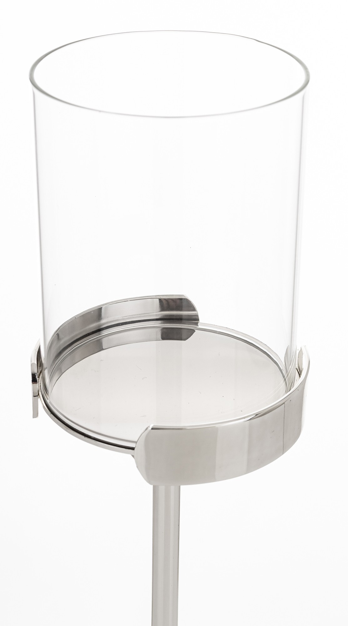 Підсвічник срібний із прозорим склом 29,5x8,5x8,5 см – декоративний аксесуар для інтер’єру-copy