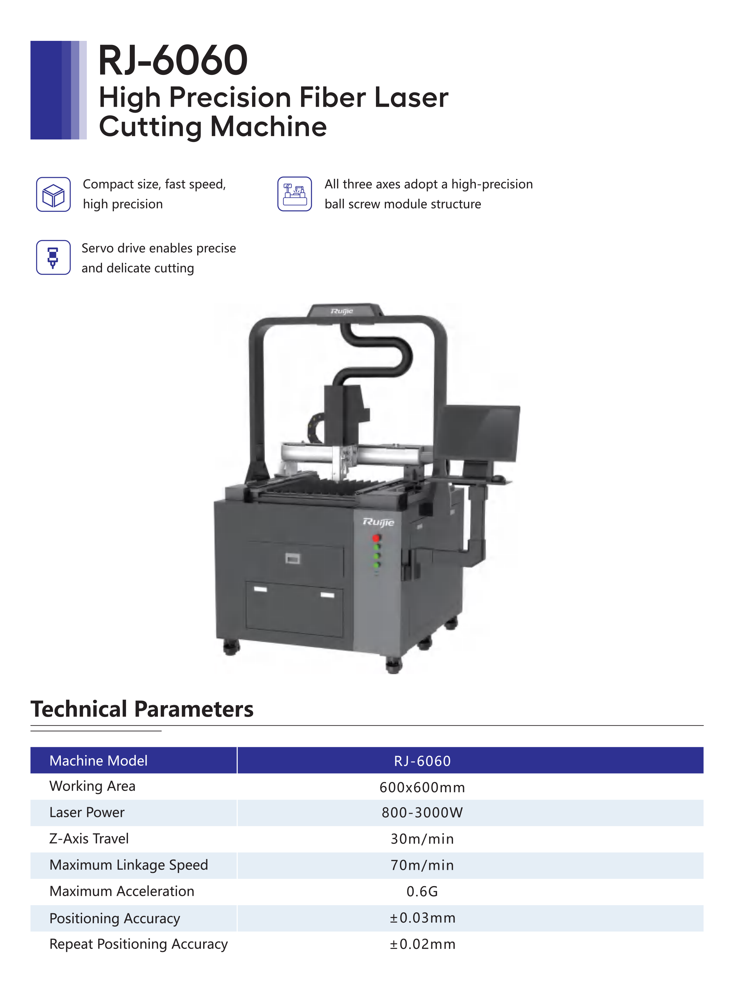 High Precision Fiber Laser Cutting Machine RJ-6060