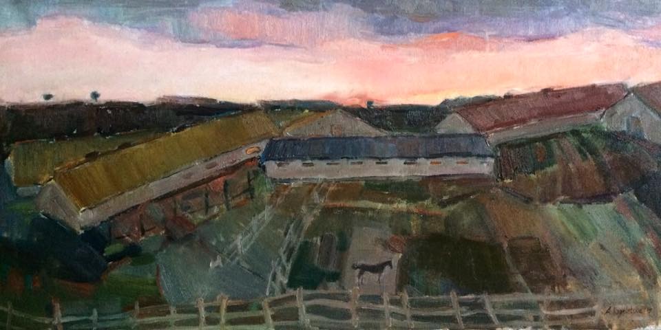 Horse at sunrise, 2019, 40х80 sm, oil on canvas