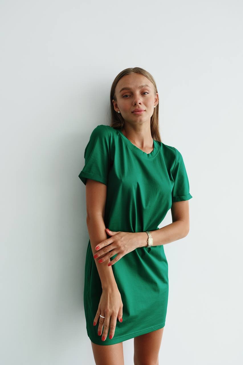 Платье-футболка - Зеленый