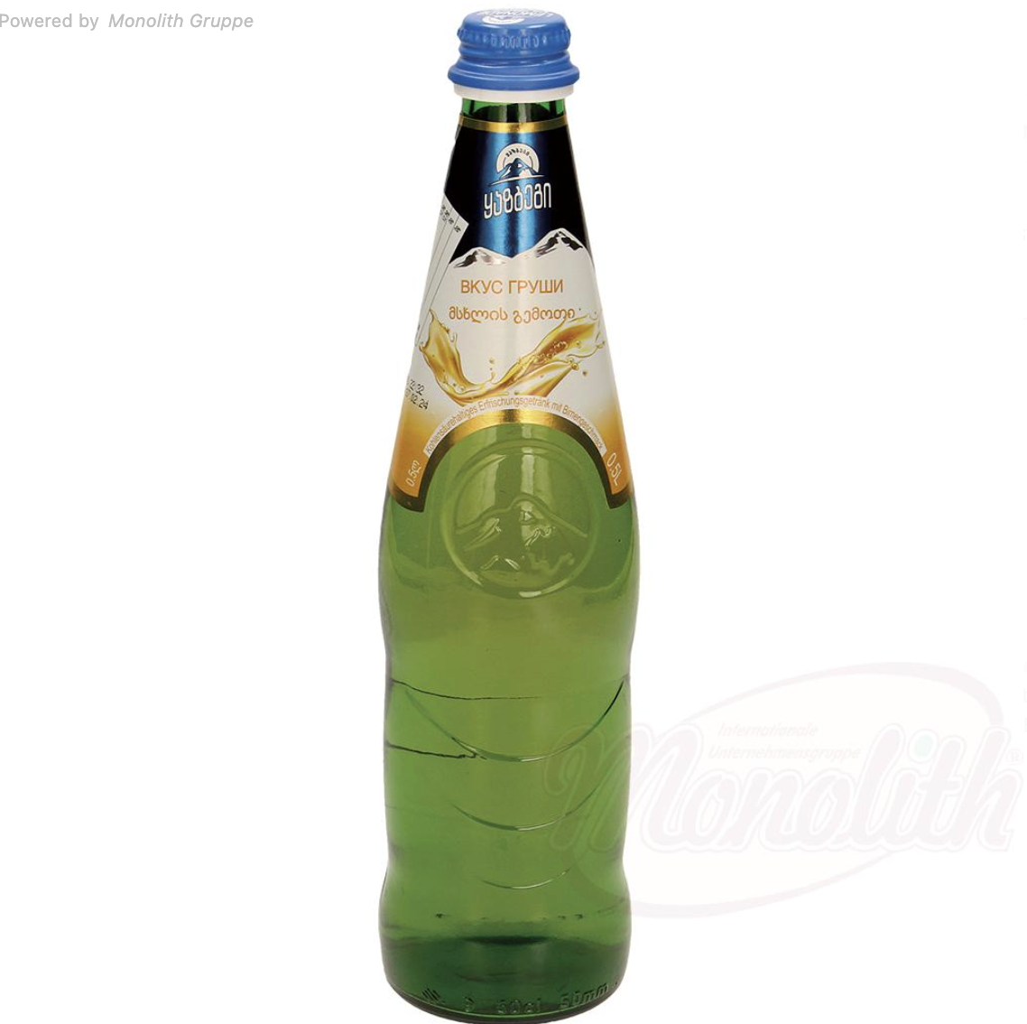 🇬🇪 "KAZBEGI" Refresco carbonatado con sabor a pera, 0.5 L.