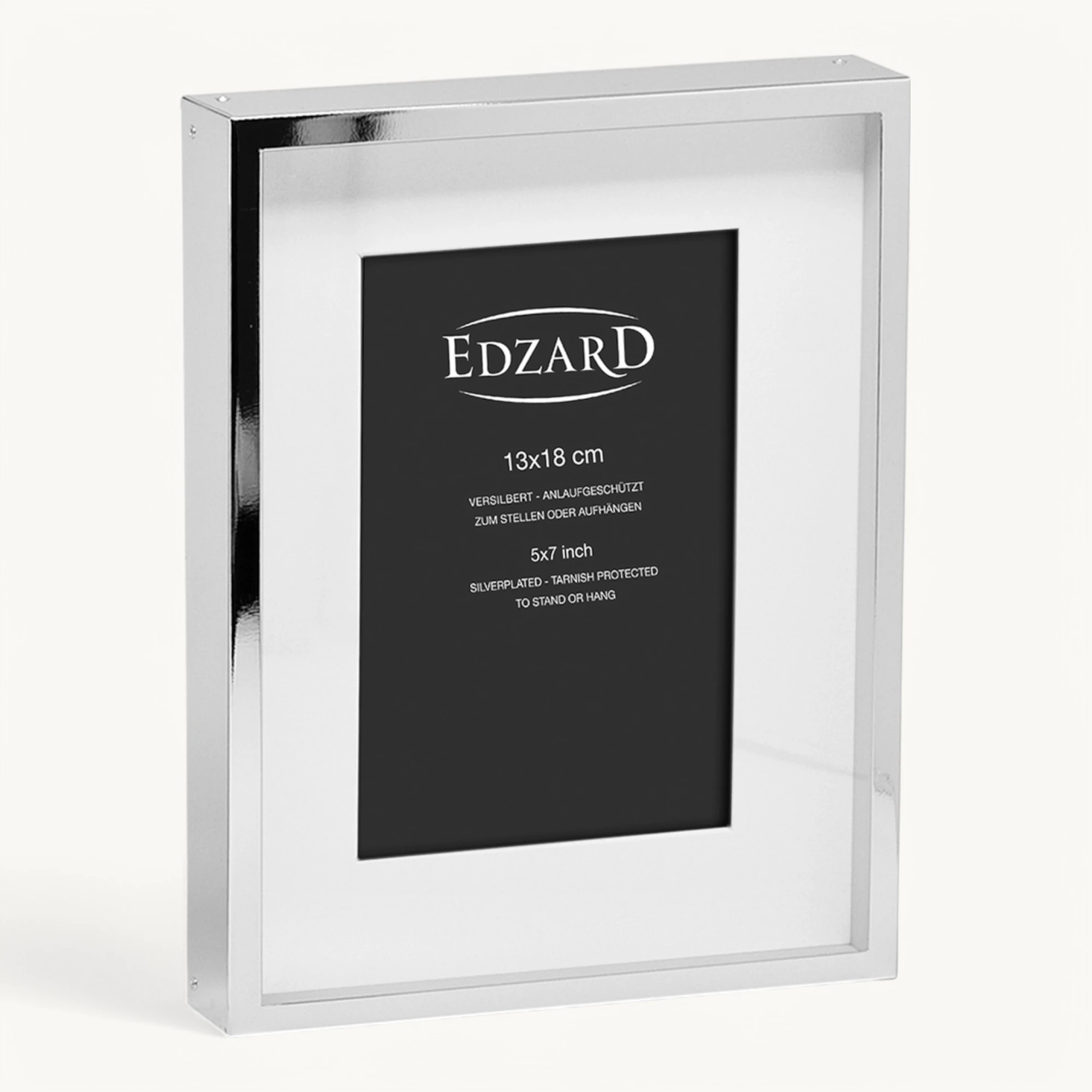 Фоторамка Edzard Tulsa посріблена, 13x18 см (стійка до потьмяніння)