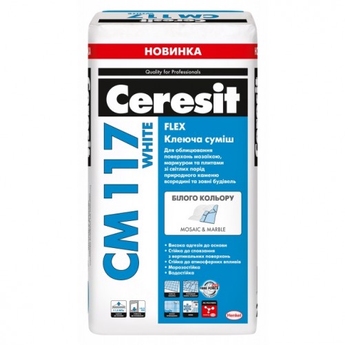 Ceresit CM 117 White Flex клей для плитки і мармуру 25 кг.