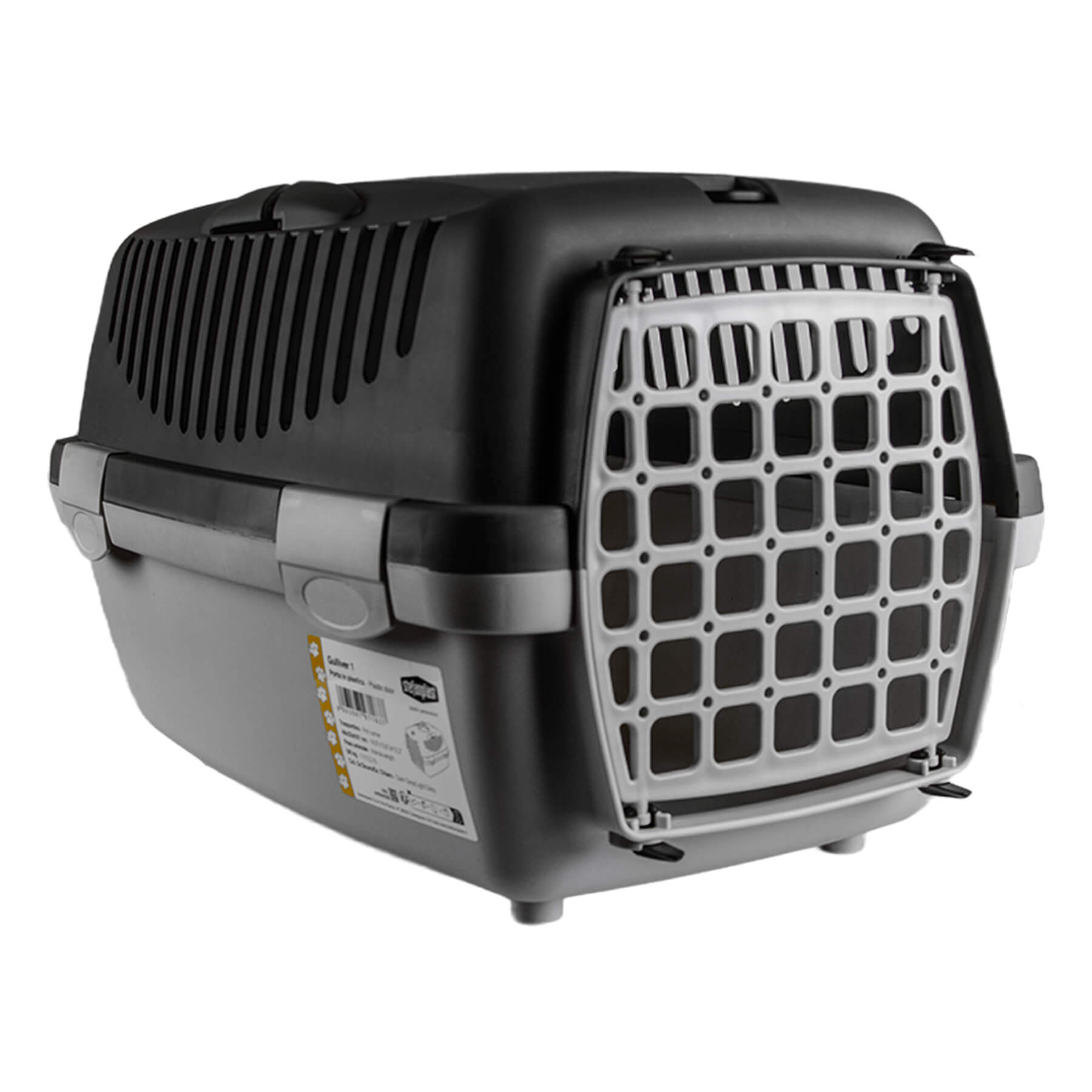 Переноска д/тварин 48 х 32 х 31 см Gulliver-1 темно-сірий/сірий