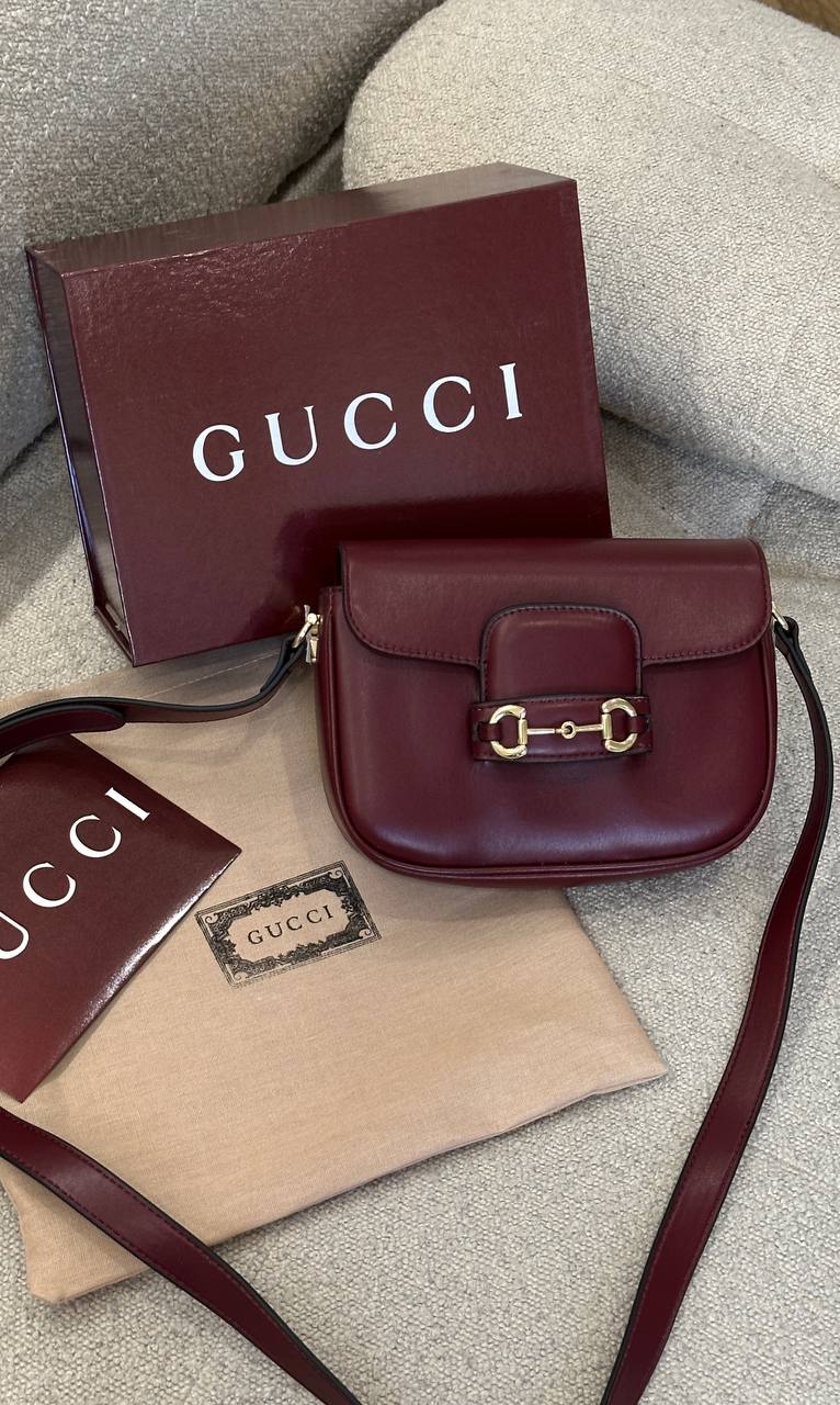 Gucci Horsebit 1955 Mini Bag Burgundy Soft