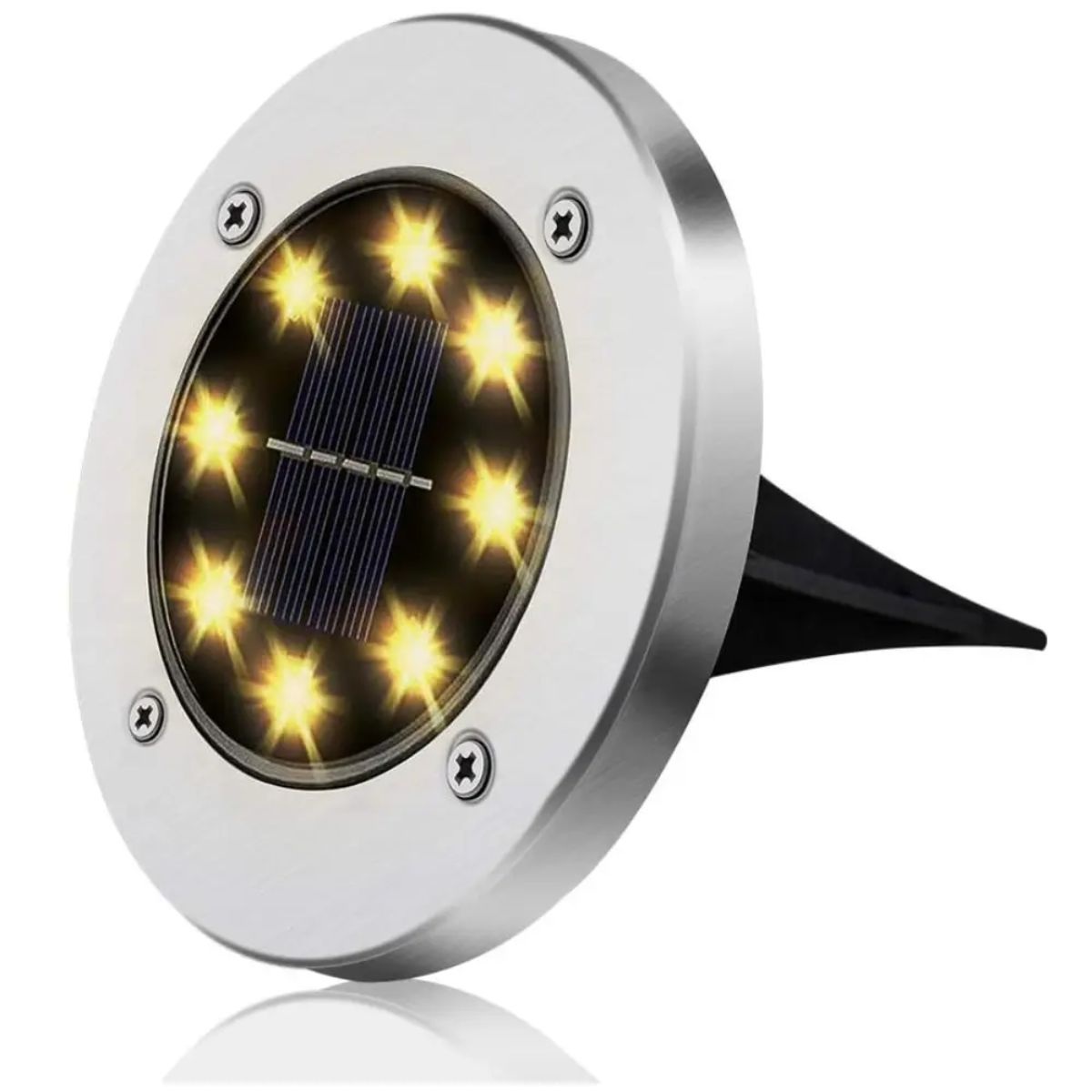 Садовий світлодіодний ліхтар Solar Pathway Lights на сонячній батареї, 4 шт, 12 см діаметр
