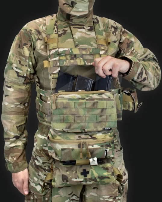 Модульний чест-ріг "FLEX-2" + комплект підсумків до нього, від українського бренду "KAMBER".
