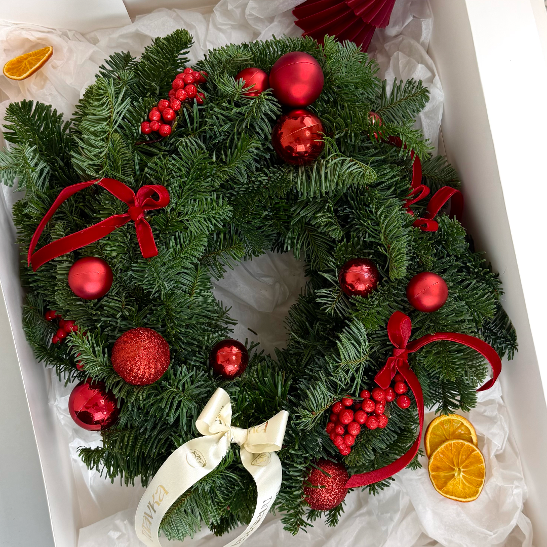 Red Christmas Wreath
