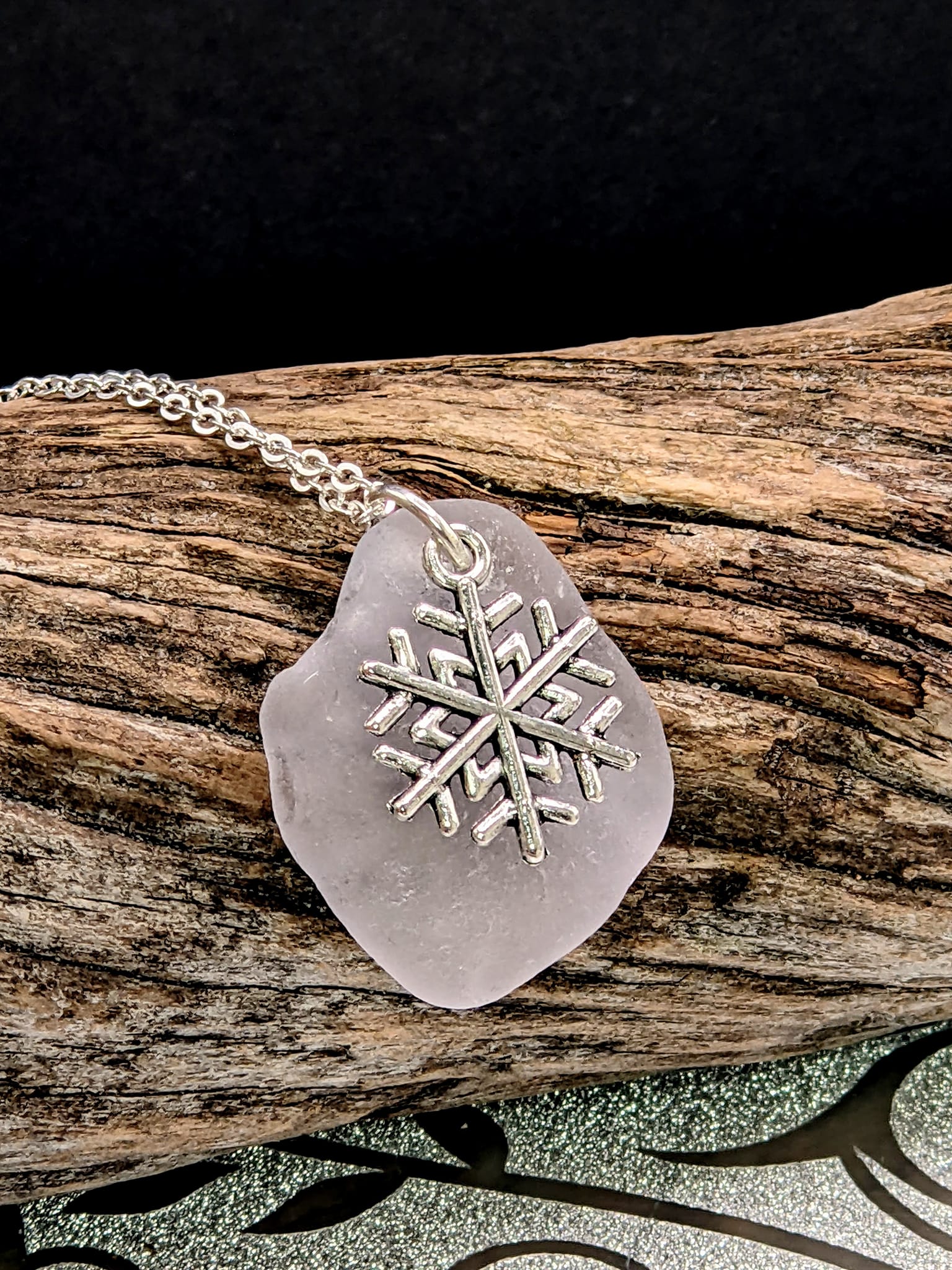 Snowflake Sea Glass Necklace