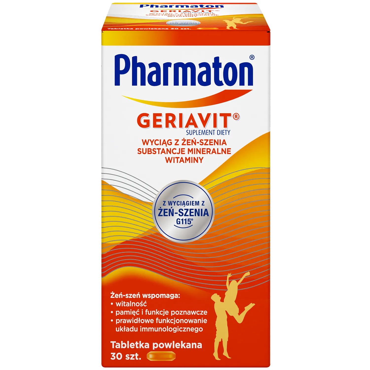 Pharmaton Geriavit комплекс з женьшенем для енергії та концентрації - 30 таблеток