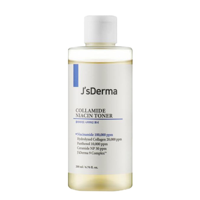 Тонер для комплексного зволоження з керамідами і колагеном J’sDerma Collamide Niacin Toner 200 ml.