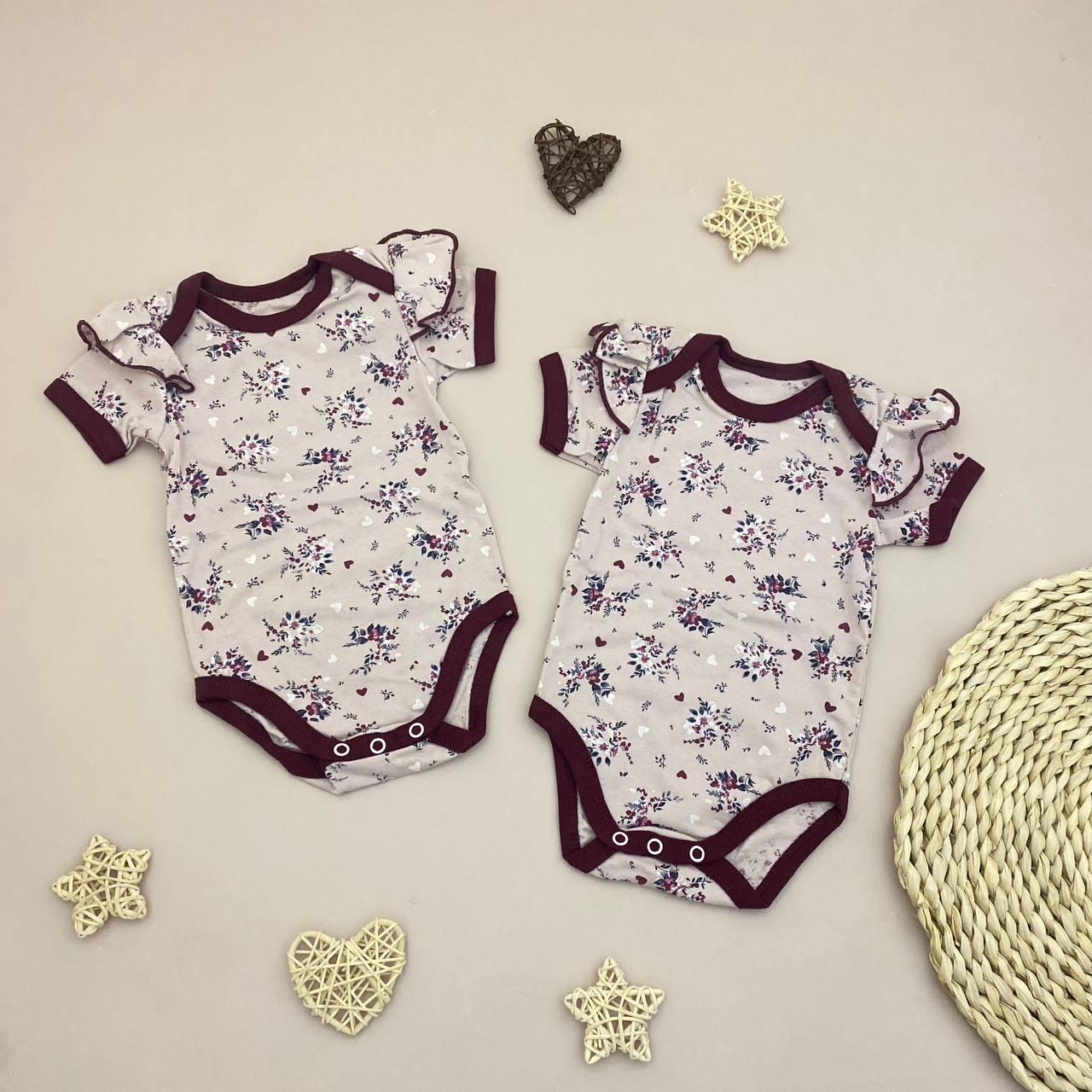 Боді для новонародженої дівчинки з м’якої тканини стрейч-кулір