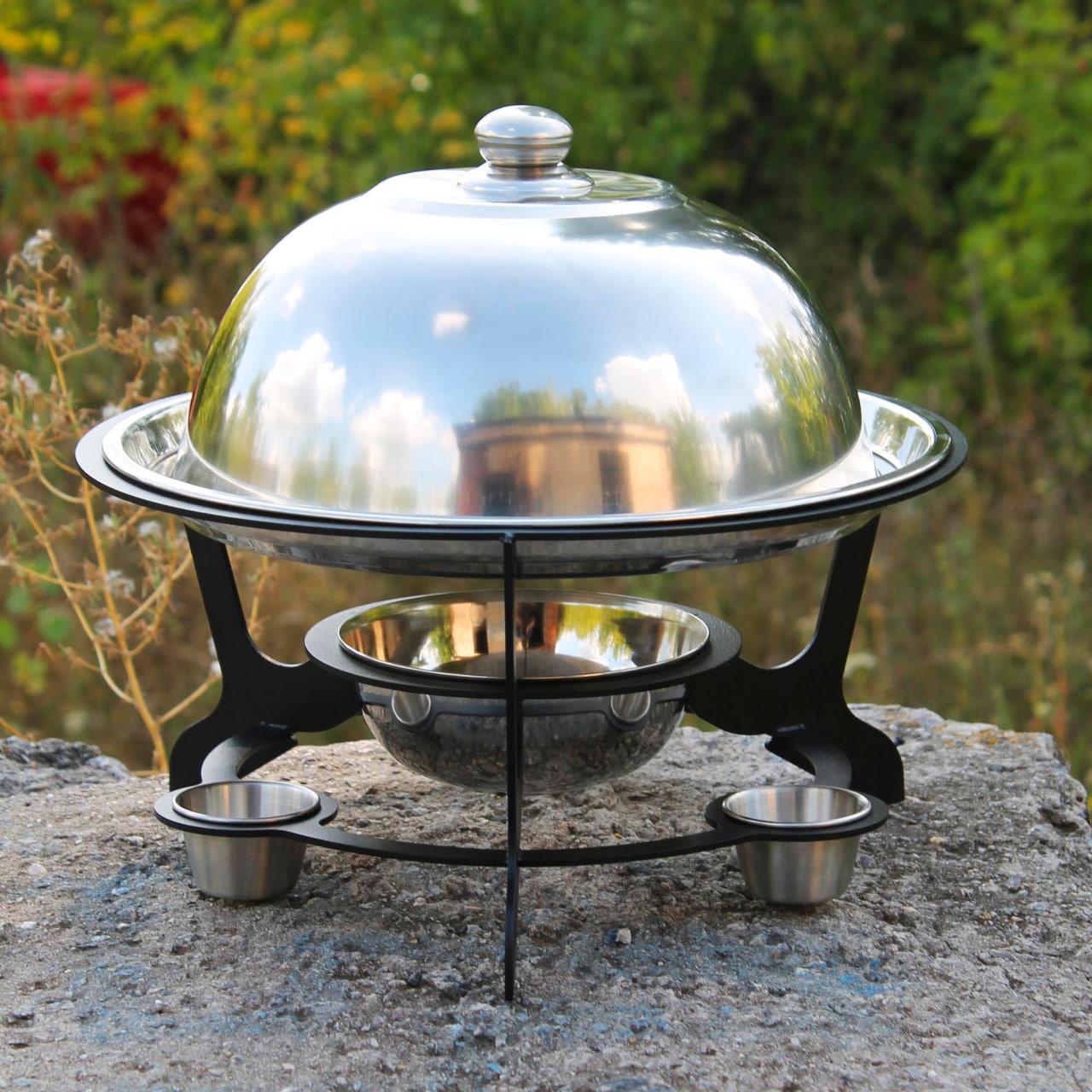 Садж з підігрівом і соусницями