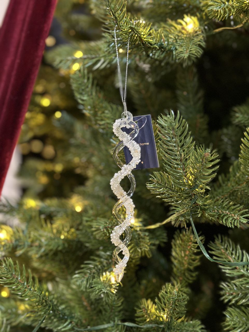 Ялинкова прикраса спіральна Бурулька 16 см