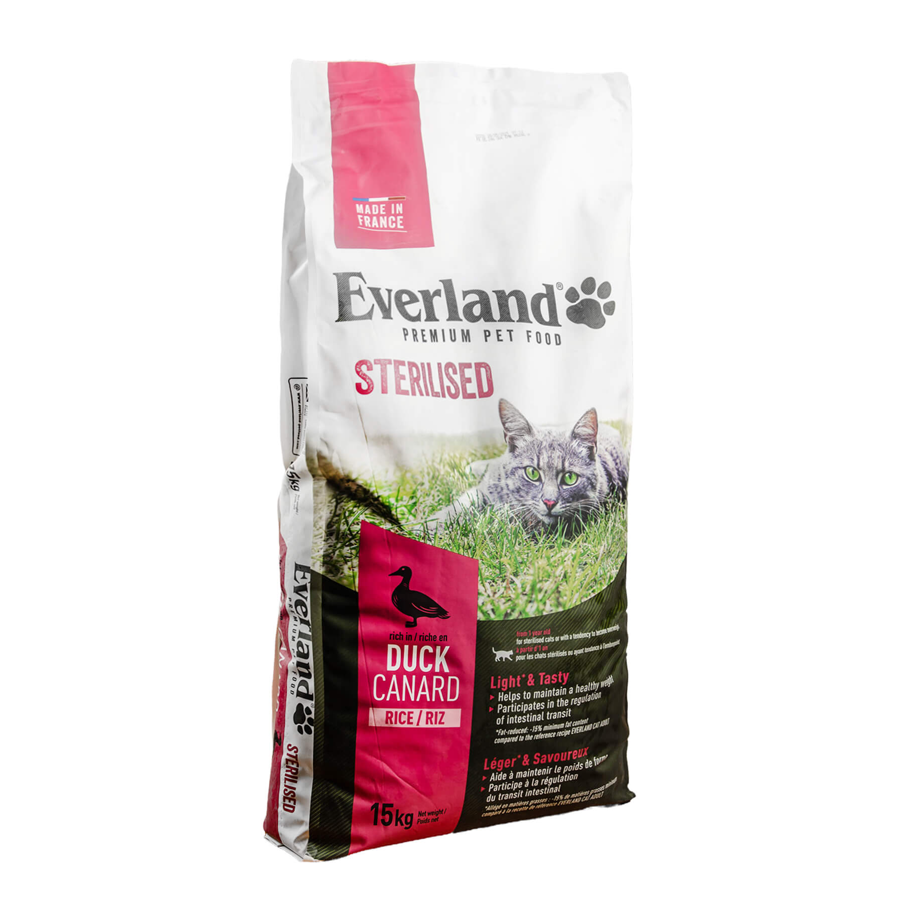 Корм Еверленд д/котів стерилізованих з качкою 15кг