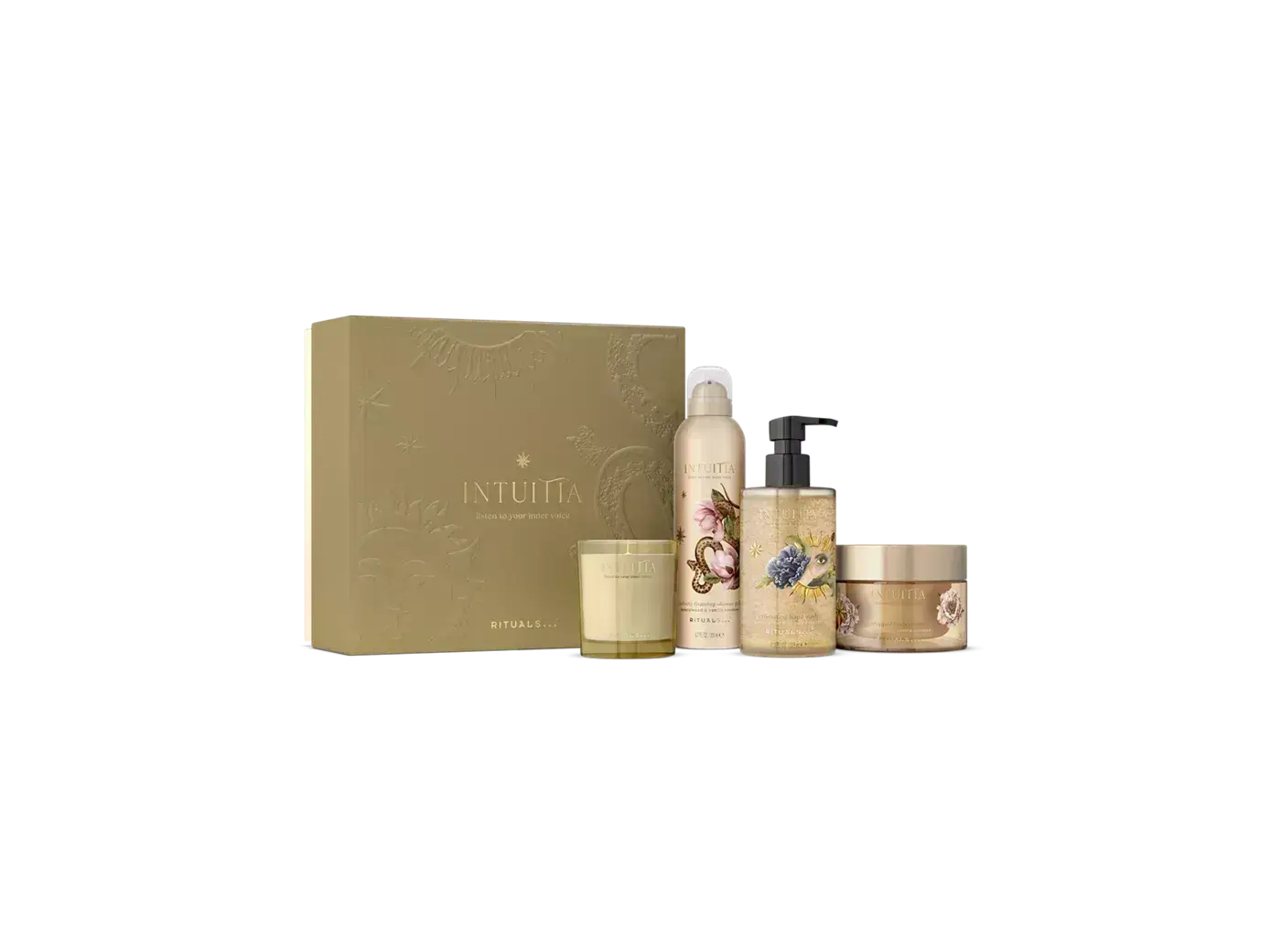 Rituals Intuitia Gift Set L Набір (foaming shower gel/200ml + body cream/175ml + hand wash/325ml + scented candle/140g)