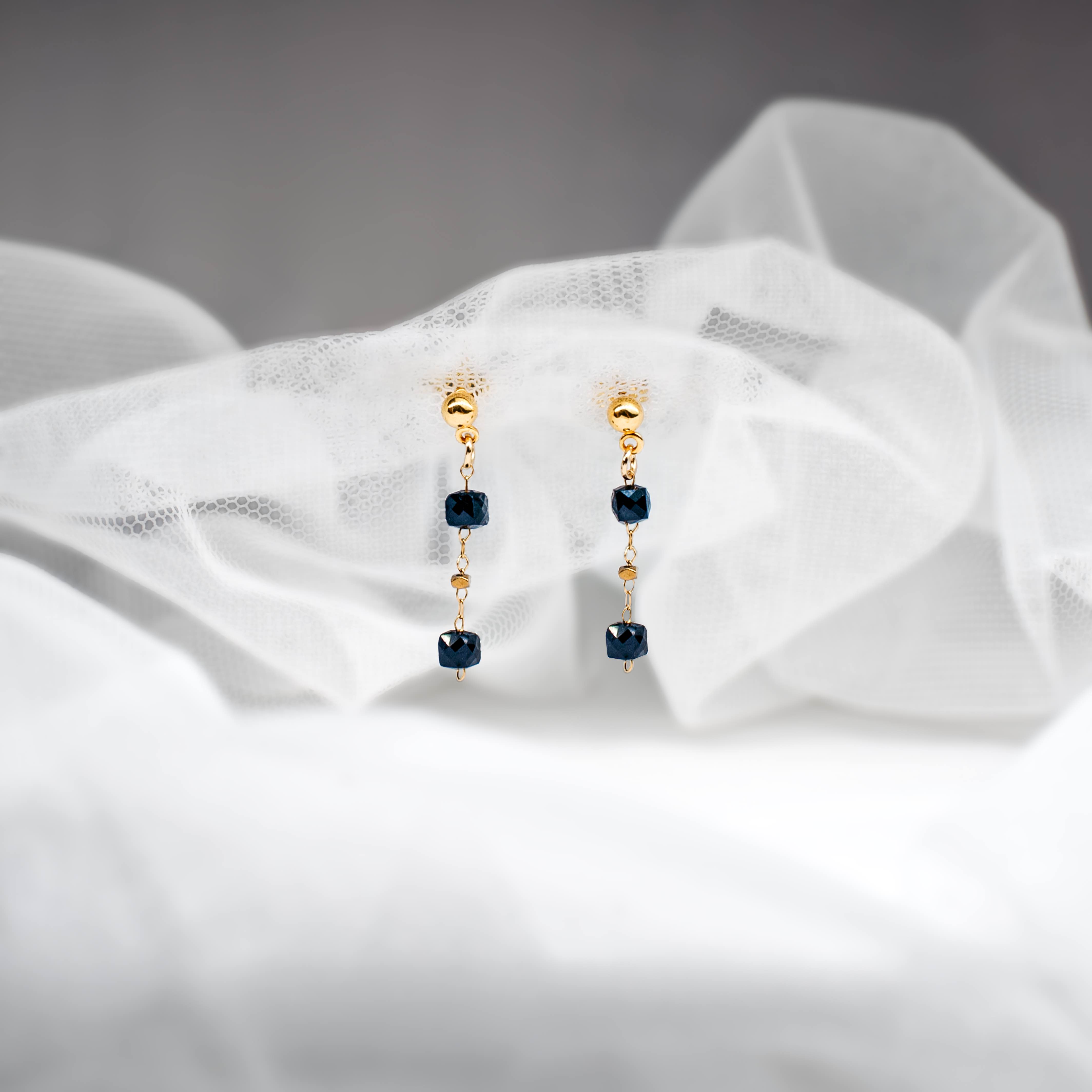 Minimalist Earrings with Black Tourmaline