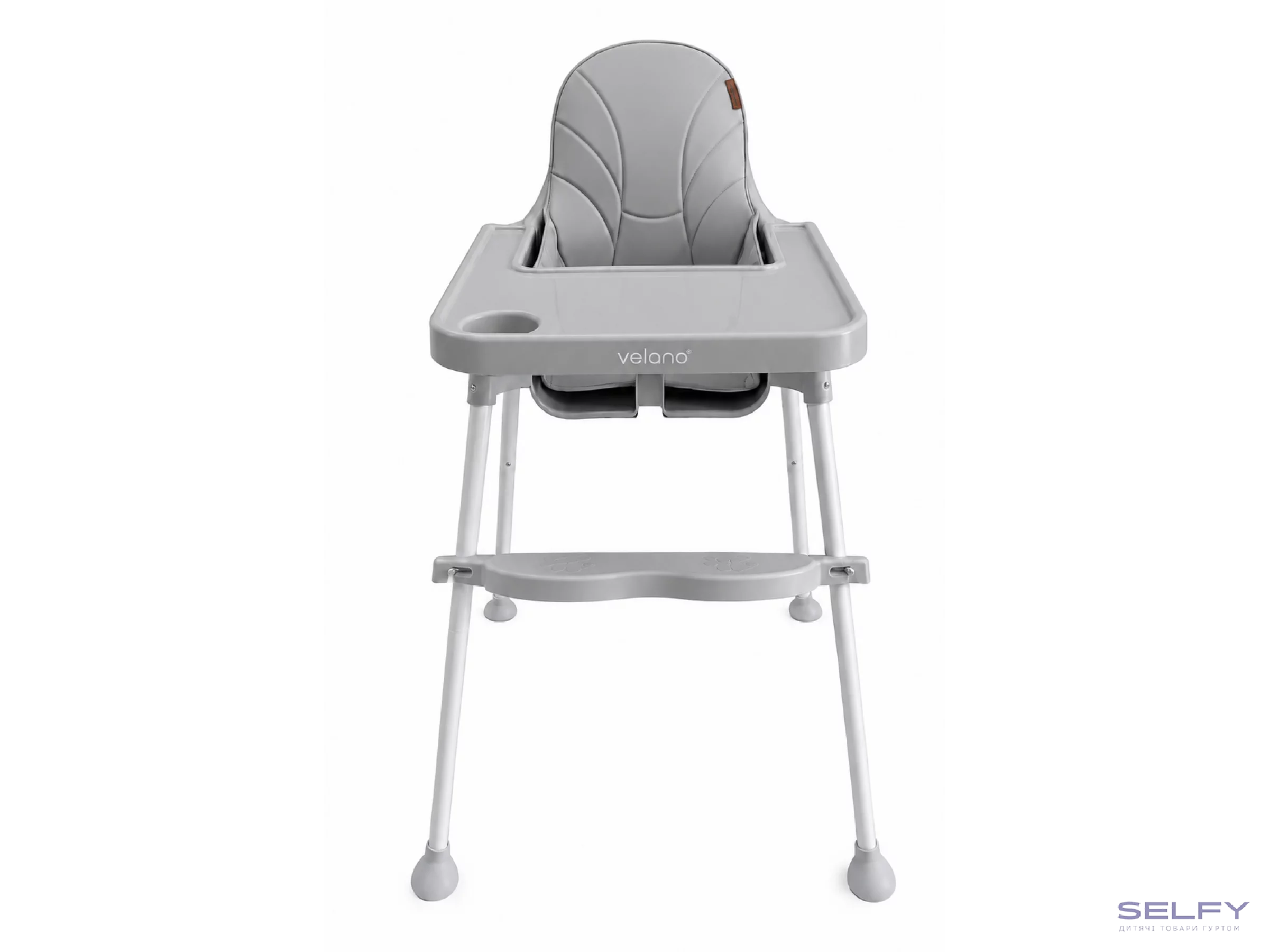 Стілець для годування дитини VELANO Basic  2 в 1 (Сірий)