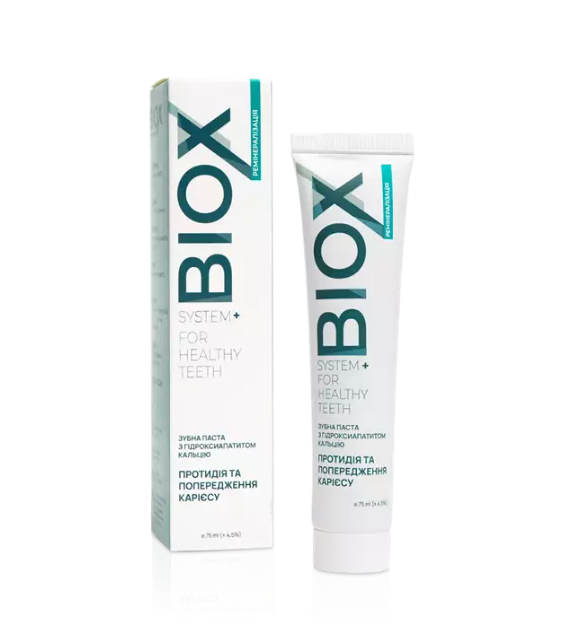 Зубна паста з гідроксиопатитом кальцію BIOX (75 мл)