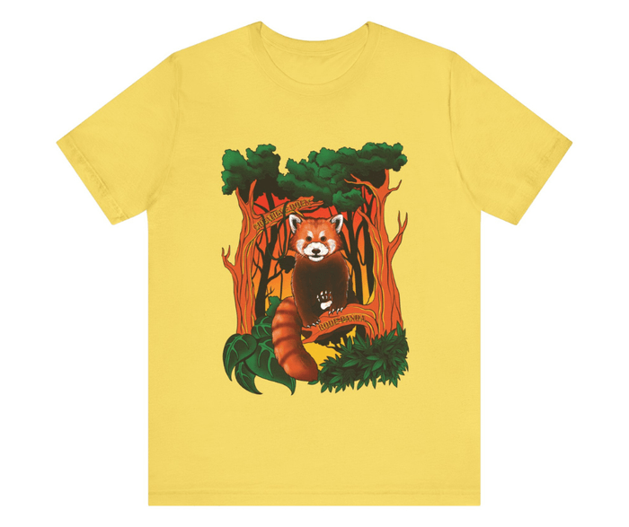 T-shirt Rode Panda, het thema van bedreigde dieren.