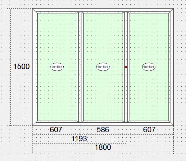 Трьохстулкове глухе вікно 1500х1800