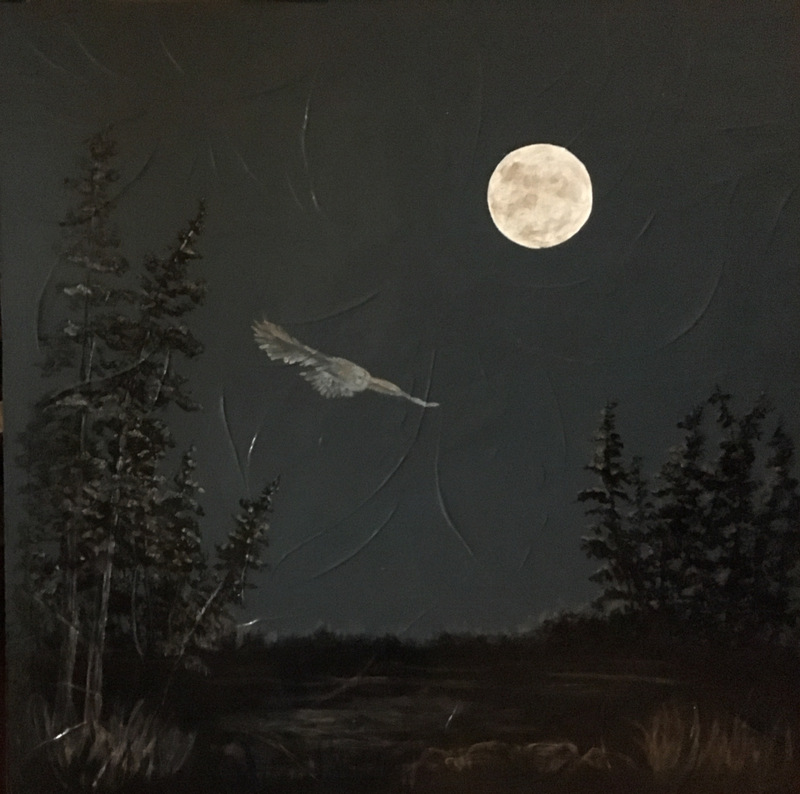 Night Hunt I - Original Acrylic Painting
