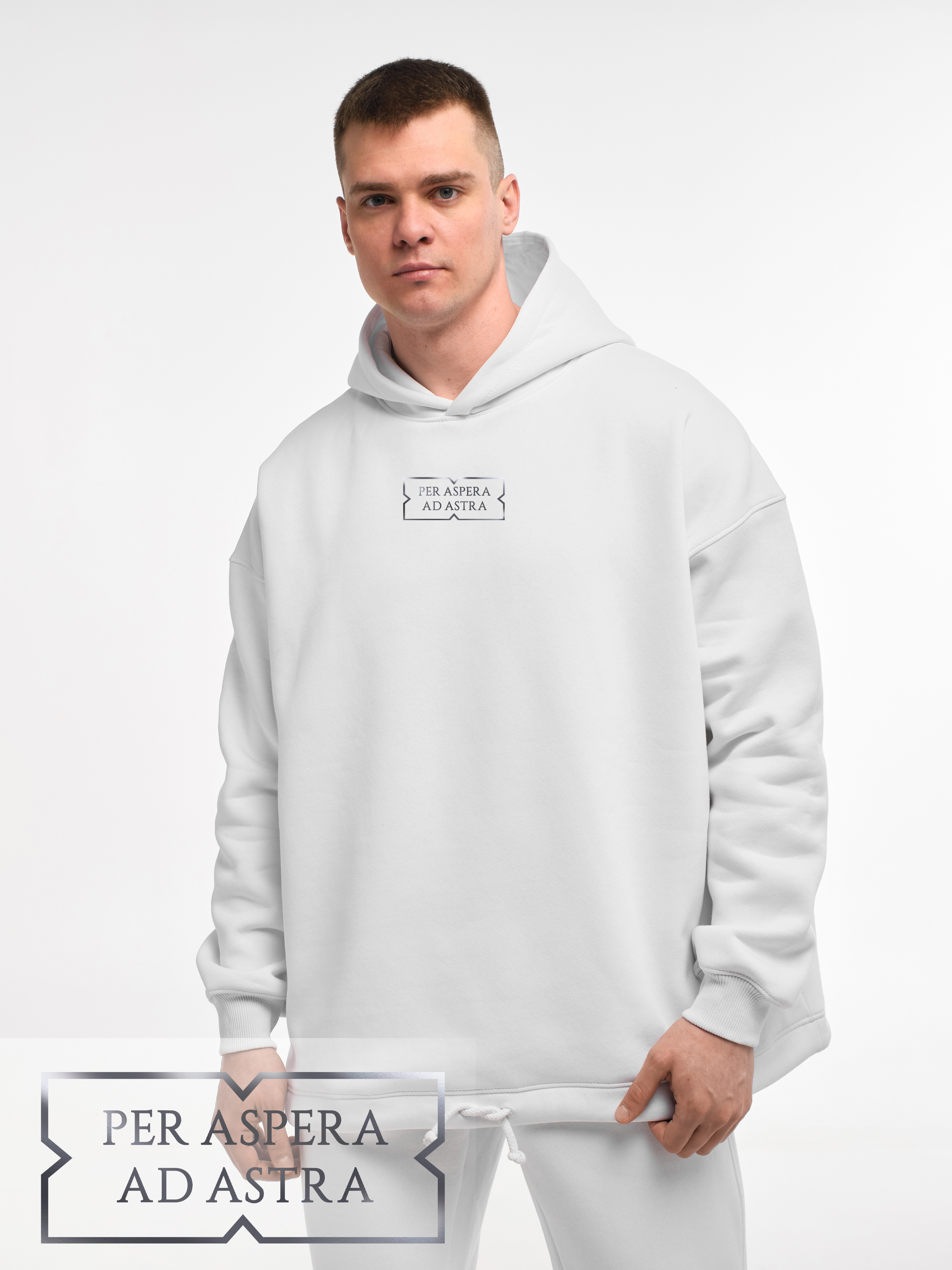 HOODIE "PER ASPERA AD ASTRA" | LACE | WHITE EMOTION | XH2