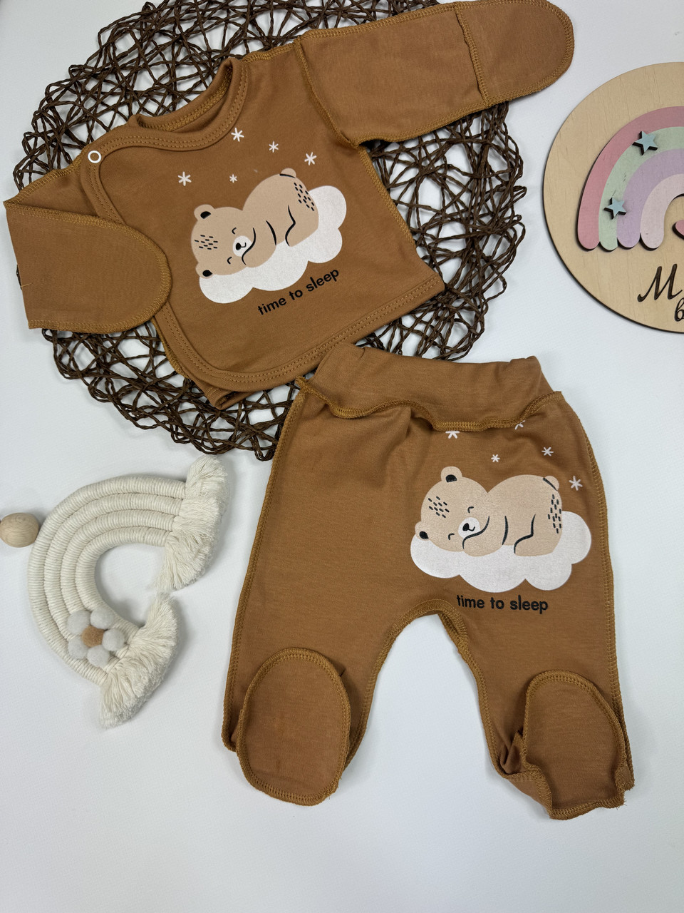 Комплект для новонароджених: боді + повзунці з інтерлоку