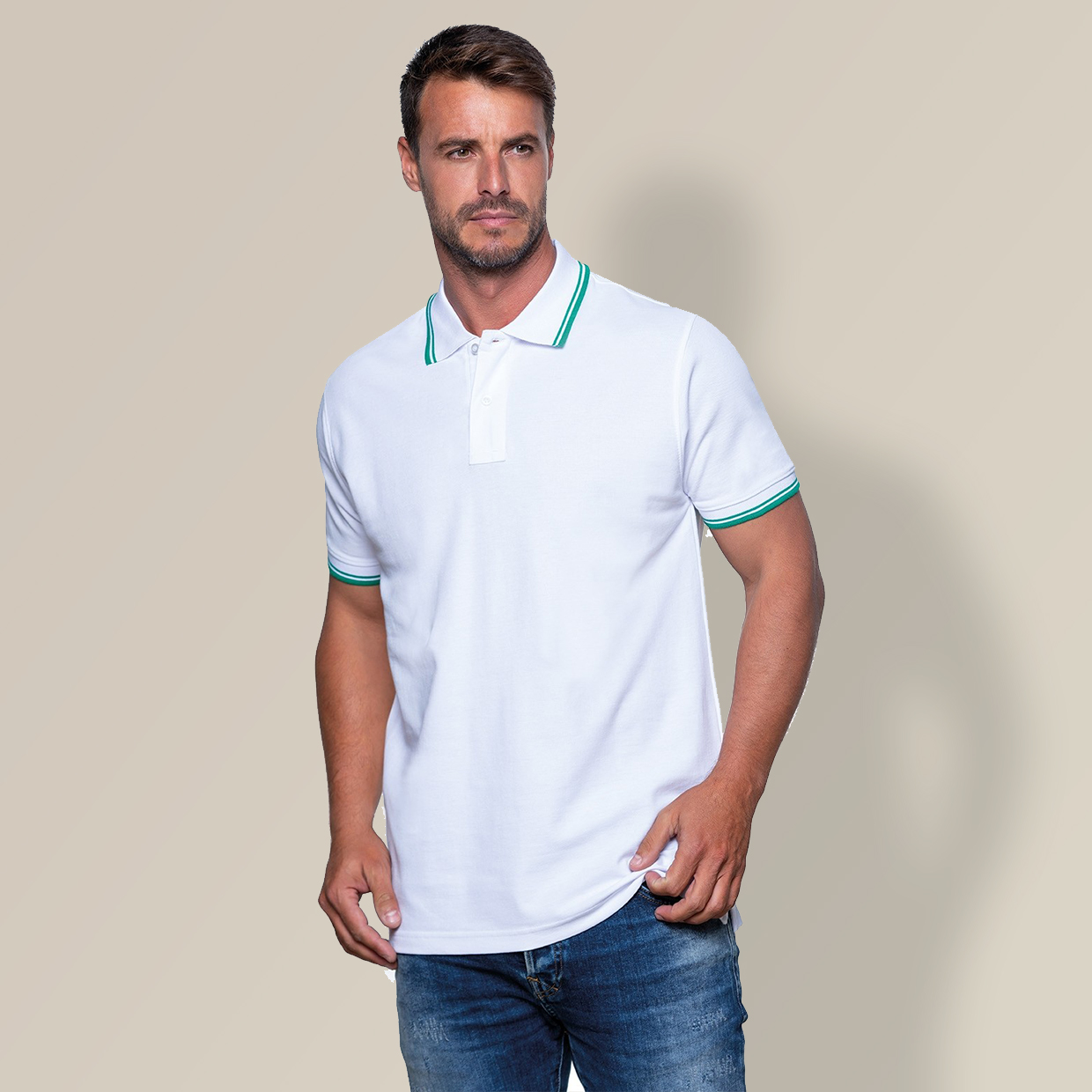 Футболка-поло чоловіча JHK POLO REGULAR MAN CONTRAST | 210 г/м2