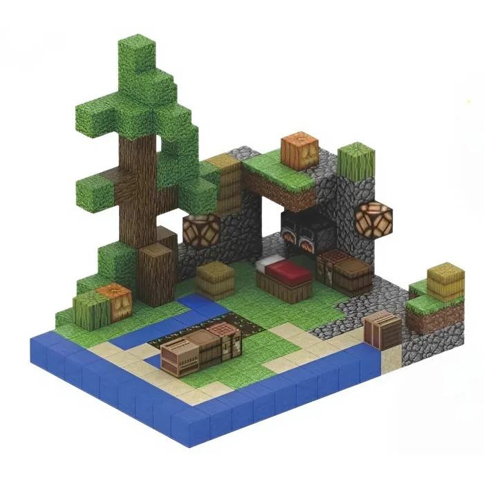 Затишне Сховище 212 дет. | Дитячій магнітний конструктор в стилі Minecraft