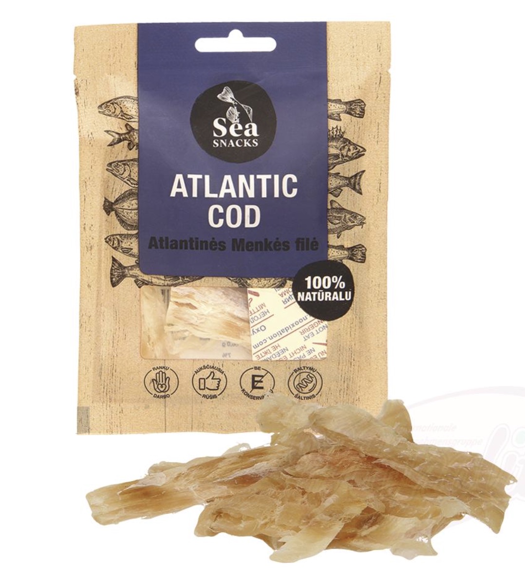 🇱🇹 "Sea Snacks" Полоски трески вяленые, соленые, 30 гр.
