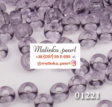 Бісер фіолетовий блідий, кристальний